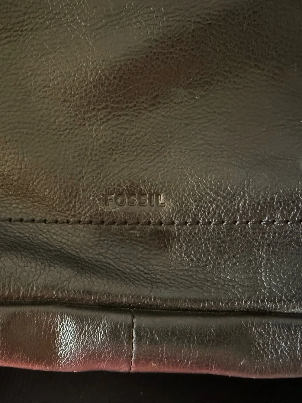 Fossil Briefcase Messenger Bag Leather Classic Minimalist Black
